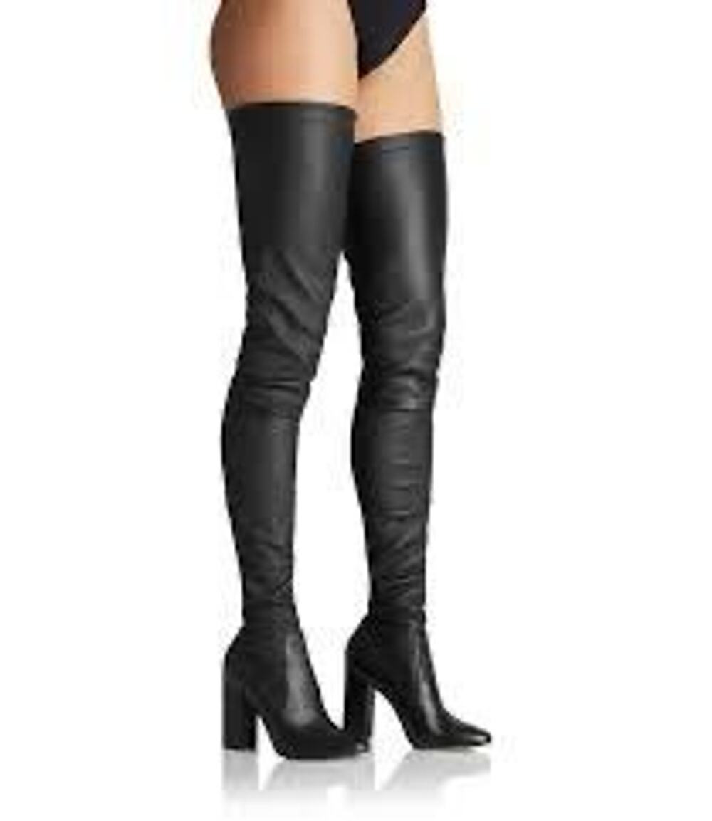 Tamara Mellon Black Stretch Nappa Helmut Over the Knee Leather Boots $995